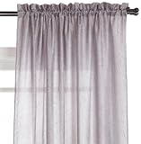 50-Inch by 63-Inch Faux Silk Luster Pole Top Panel, Silver