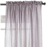 50-Inch by 95-Inch Faux Silk Luster Pole Top Panel, Silver by 