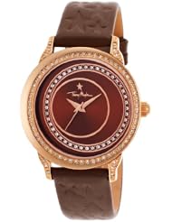 Womens Brown Genuine Leather Brown Dial
