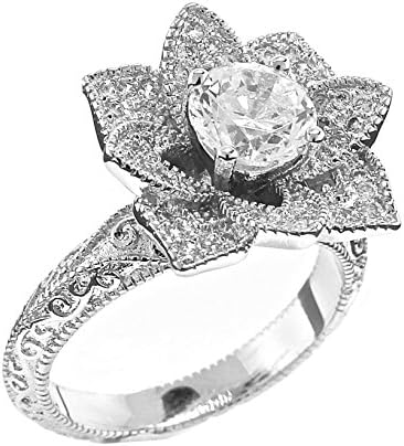 Blooming Lotus Vintage Inspired Engagement Ring