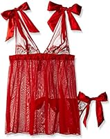 Dreamgirl Women's Bow Trim Babydoll
