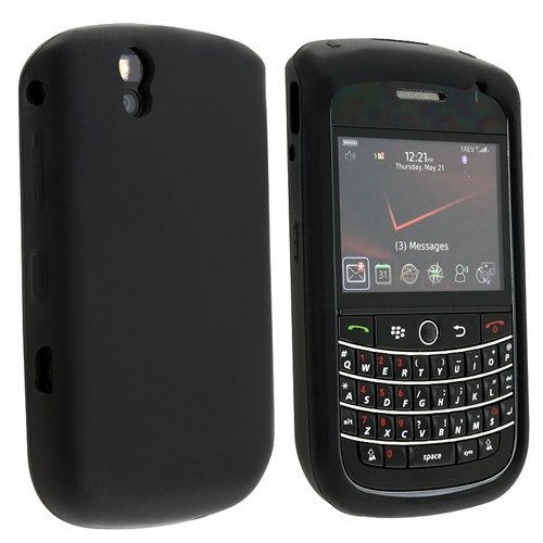 For Blackberry Bold 9650 Black Rubber Skin Case Cover