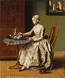 The High Quality Polyster Canvas Of Oil Painting 'Jean Etienne Liotard A Lady Pouring Chocolate (La Chocolatiere) ' ,size: 18 X 22 Inch / 46 X 55 Cm ,this Vivid Art Decorative Canvas Prints Is Fit For Hallway Artwork And Home Decoration And Gifts