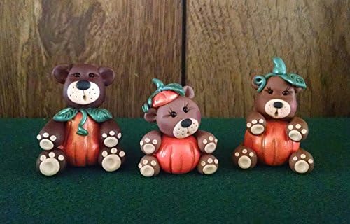 Set of 3 family pumpkin bears