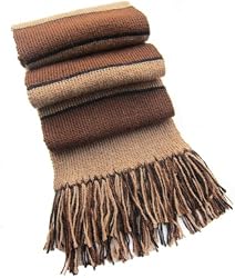 Handmade Pure Alpaca Natural Fiber Scarf - Dark Espresso Blend (Luxurious Men Gift Idea)