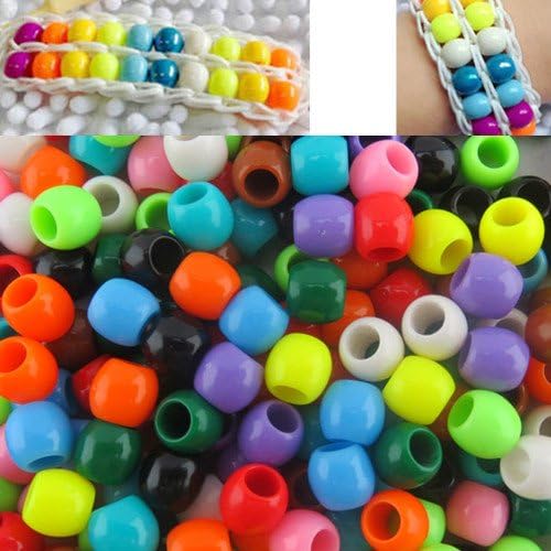 Cool Kids Top Baby Toys Approx 100PCS Mixed 8x9MM Pearlescent Pony Beads Colorful Rainbow Loom Bands BraceletDIY Accessories Educational Learning Toys For Both Children and Adult Random Colors