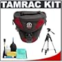 Tamrac 5514 Adventure Zoom 4 Digital SLR Camera Bag Holster Case (Red) + Tripod + Accessory Kit for Canon Rebel T3, T3i, T1i, T2i, EOS 60D, 5D, 7D, Nikon D3000, D3100, D5000, D5100, D7000, D300s, Olympus Evolt E-5, E-30, E-620 & Sony Alpha A560, A580, A33, A35, A55