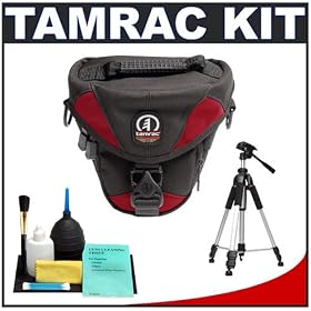 Tamrac 5514 Adventure Zoom 4 Camera Bag Holster Case (Red) + Tripod + Accessory Kit for... by Tamrac
