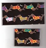 Checkbook Cover Debit Set Made with Weiner Dog Dachshund in Sweaters Fabric