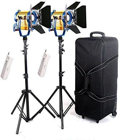 ZMcamera Wireless Remote + 2x Bi-color CE-1500WS LED Fresnel Video Spot Light + Air Cushioned Stand and Bag