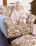 Tickled Pink Chair and Ottoman by Glenna Jean