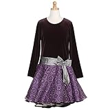 Bonnie Jean Purple Glittered Christmas Dress Plus Size Girls 12.5-20.5