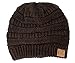 Thick Slouchy Knit Oversized Beanie Cap Hat,One Size,Brown