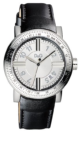 D&G Dolce&Gabbana Herren-Armbanduhr GENTEEL 3H MAN SS CASE SILVER DIAL SMOOTH BLACK DW0483