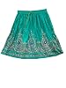 Sea Green Sequin Skirts Beaded Rayon Gypsy Knee Length Skirt