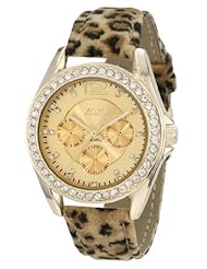 XOXO Womens XO3366 Cheetah Strap Rhinestones Accent Watch