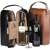 Royce Leather Wine Presentation Case Picnic Supplies, Black