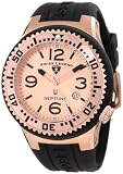 Swiss Legend Mens 21848P-RG-09 Neptune Rose Dial Black Silicone Watch