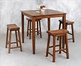 Lifestyle California 19651 A La Carte Counter Height Square Leg Table with Stools in Pecan