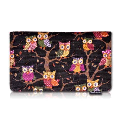 Thankscase for Google New Nexus 7 2nd Gen Owls Case Cover 2013 Version Ultra-slimline Lightweight Smart Dark Owls Case Cover for New Nexus 7 with Smart Cover Feature with Ultra-soft Interior built-in Elastic Hand Strap for Secure Grip of the Case on Your Go.(Black)