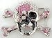 Hot Pink Skull & Crossbones Rhinestone Belt Buckle