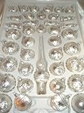 39tlg. Weihnachtskugeln Set in Ice Weiss Silber Komet