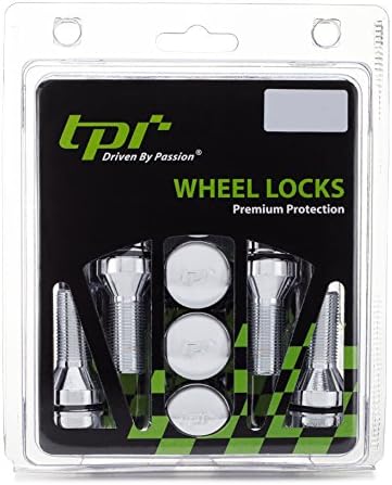 TPI C677028XCC1 Spinning Chrome Cone Seat Lug/Wheel Locks w/Key, Spinning Cap (M14x1.25) - Set of 4 w/key, BMW, Mini Cooper