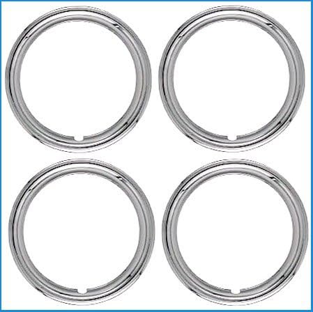 16" Chrome ABS Trim Rings Set 1 3/4" Depth Beauty Rings New Set of 4