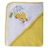 Luvable Friends Umbrella Animal Hooded Towel - Woven Terry, Yellow
