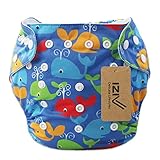 iZiv新生児1厚いおむつ付きオーガニック幼児防水/調整/再利用可能/洗えるポケット布おむつのフィット赤ちゃん0.5-3歳（シャーク）