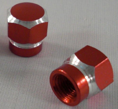 KUSTOM KAPZ RED HEX BILLET VALVE CAP custom stem honda yamaha ford schwinn bike