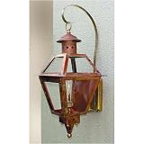 Gas Light America GL021 Old New Orleans Series Copper Natural Gas Light With Open Flame Burner On Wall Scroll Mount
