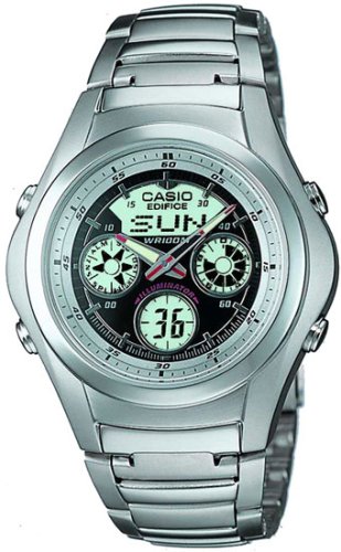Casio - Thermometre - WORLD TIME - EFA-114D-7AVEF - Montre Homme Multifonctions - Quartz analogique et digitale - Bracelet acier