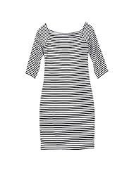 Sexy Polyester Off the Shoulder Striped Print Bodycon Dress/Club Dress/Party Dress/Mini Dress 