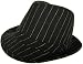 Classic Pinstripe UBI Fedora Wool Blend Trilby Gangster Rock Hip Chicago Sexy New York City Style Hat (Black/white Pinstripes)