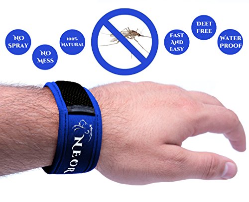Mosquito Repellent Bracelet by Neor - Zika Virus Prevention - all Natural Insect Repeller with 2 Organic Plant Refills - Ideal Pest Control for Travel - Easy To Use and Safe for Babies - no Spray - Without Deet - Waterproof (Blue) Mosquito Repellent Bracelet by Neor - Zika Virus Prevention - all Natural Insect Repeller with 2 Organic Plant Refills - Ideal Pest Control for Travel - Easy To Use and Safe for Babies - no Spray - Without Deet - Waterproof (Blue)