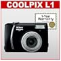 Nikon Coolpix L1 6.2 Megapixel Digital Camera with 5x Optical Zoom and Full 1 Year Warranty (Camera Refurbished by Nikon U.S.A.)