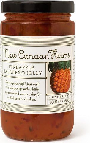 New Canaan Farms Jelly * Jam * Relish * Fruit Butter 9.8oz - 11oz Glass Jar (Pack of 3) Select Flavor Below (Pineapple Jalapeno Jelly 10.5oz)