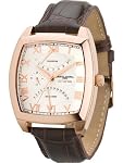 Jorg Gray 1320 Retrograde Calendar - Dual Time - Rose Gold - Brown Leather Strap from watchmaker JorgGray