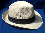 Traditional Gentlemans Straw Panama Fedora hat - Size 59cm