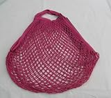 TWO EuroBag European Cotton String Mesh Shopping Grocery Bags FUSCHIA PINK