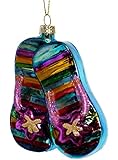 Tropical Flip Flops Sandals Blown Glass Christmas Ornament