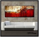60"x 24"x 1.5" Abstract Painting - Limited Edition Giclee - textured - gloss finish - ENTER THE PEOPLE - ELOISExxx