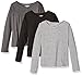 Limited Too Girls' Little 3 Pack: Long Sleeve Tee Shirts, Stripe/Black/Charcoal, 5/6
