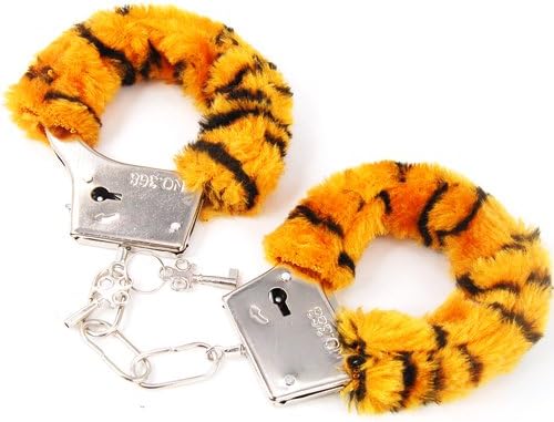 Generic Adult Game Fuzzy Handcuffs Cheap Hen Night Party Color Tiger