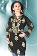 Black Designer long tunic with stylish zari work.