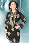 Black Designer long tunic with stylish zari work.