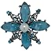 Jewelry : Blue Faux Pearl Flower Pin Brooch