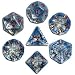 Q-Workshop Polyhedral 7-Die Set: Carved Elven Elvish Dice (Transparent Red and Blue)