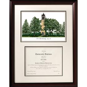 Iowa State Cyclones Framed Scholar Diploma Frame with Lithograph